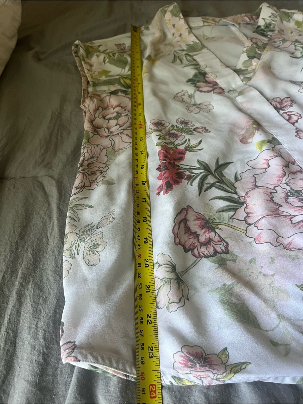SOHO New York & Company Floral Sheer Faux Wrap Style top - Picture 6 of 6